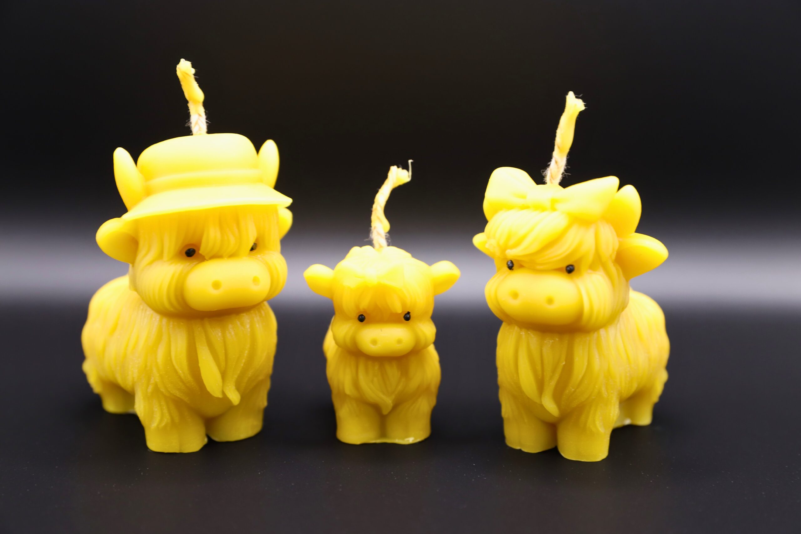 Bienenwachskerzen Hochlandrinder Familie 3er-Set wasserbüffel familie sw